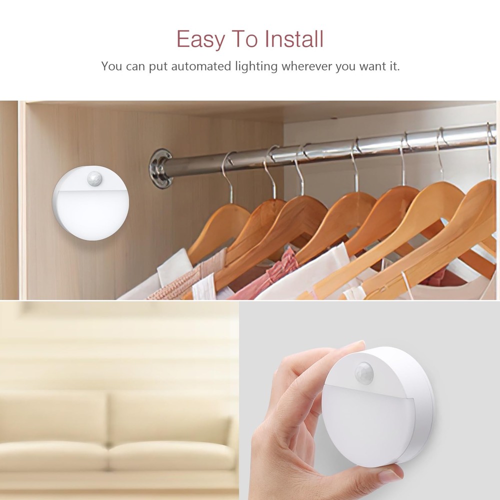 Motion Sensor Light 4 Pack Motion Sensor Night Light Battery Operated Closet