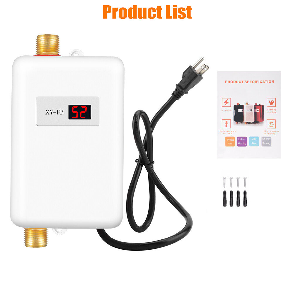 Electric Hot Water Heater Tankless Quick Instant Hot Water Heater 3000W 110V US