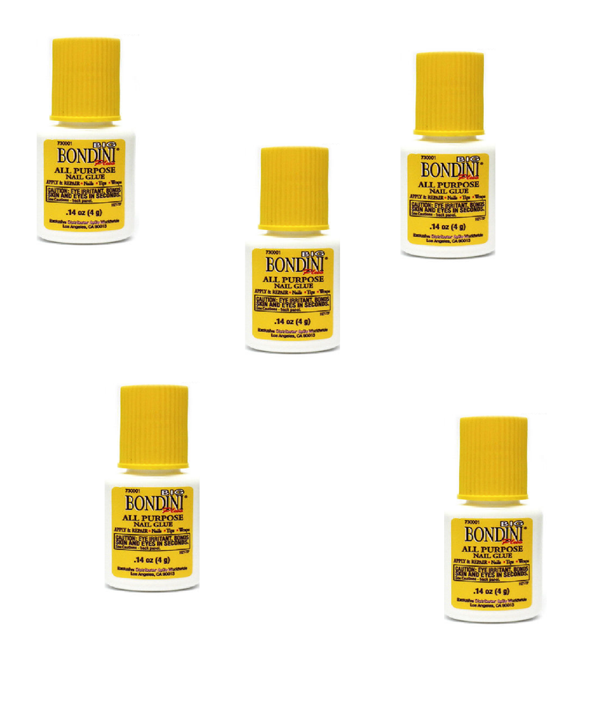 Pack Of 5 Bondini Glue 0.14 Oz Yellow Cap
