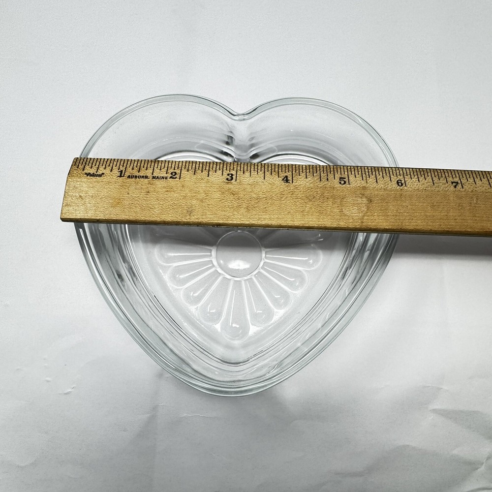 Libbey 6" Heart Shaped Clear Glass Candy Dish