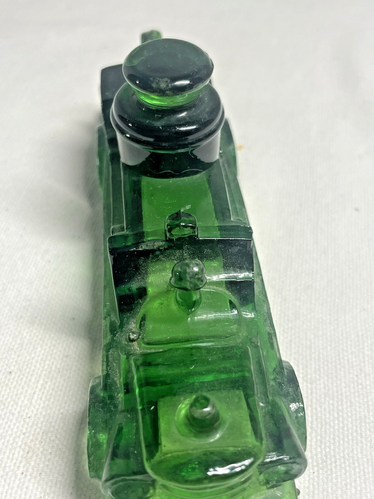 Vintage Glass Fire Truck Fire Engine Candy Holder Container Toy