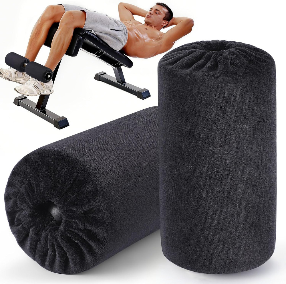 Foot Foam Pads Rollers Replacement with Luxury Plush Cover - Sweat-Wicking & Eas