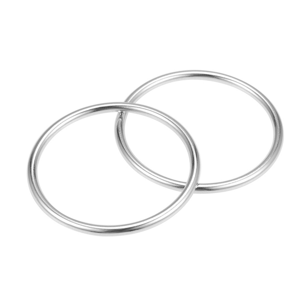 2pcs Ring O Buckle 1.8" (45mm) Silver Tools Bags Craft DIY