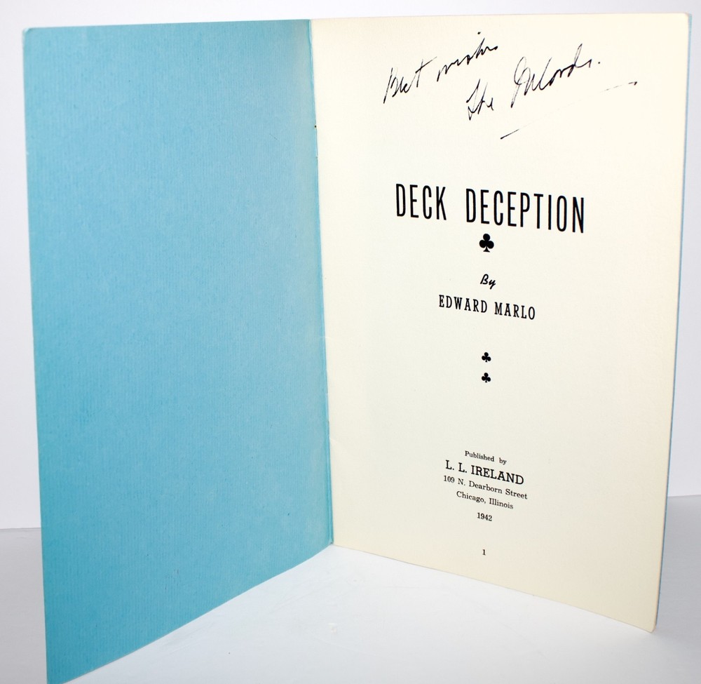 1942 - DECK DECEPTION BY ED MARLO - 24 PG BOOKLET CARD MAGIC