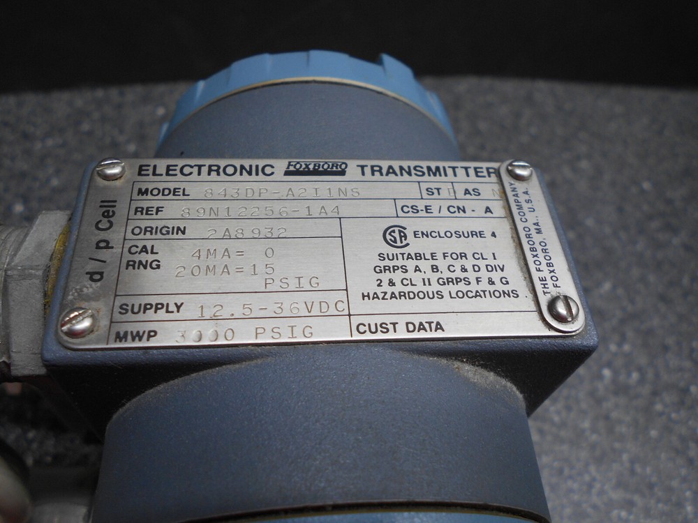 FOXBORO 843DP-A2I1NS ELECTRONIC PRESSURE TRANSMITTER