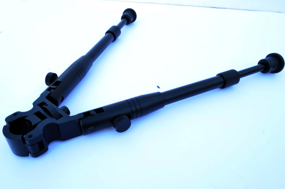 Barrel Mounting Bipod for rifles Extentable & Foldable legs Solid metal BLACK