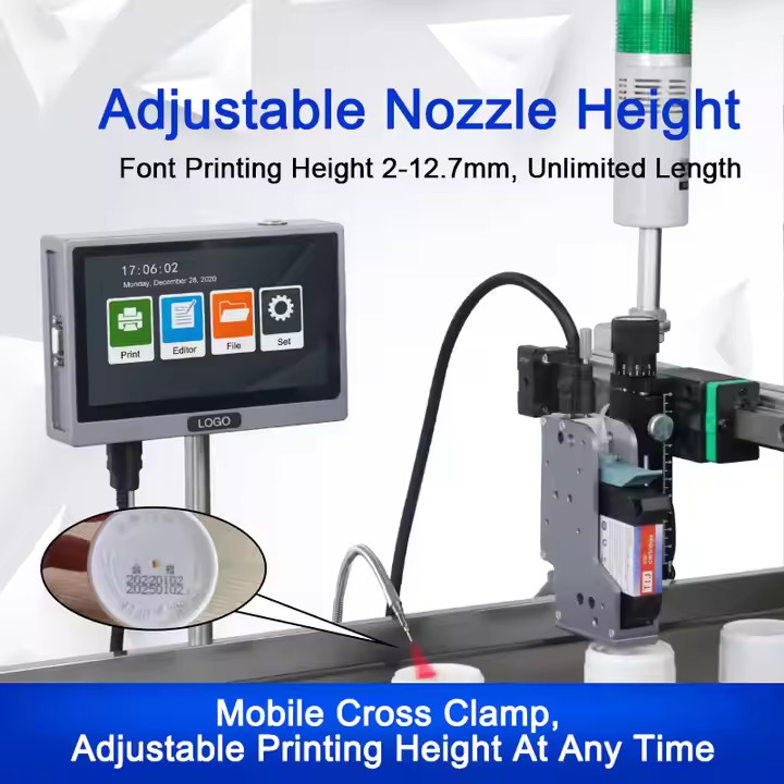 Automatic online inkjet printer without conveyor date QR code LOGO text printing