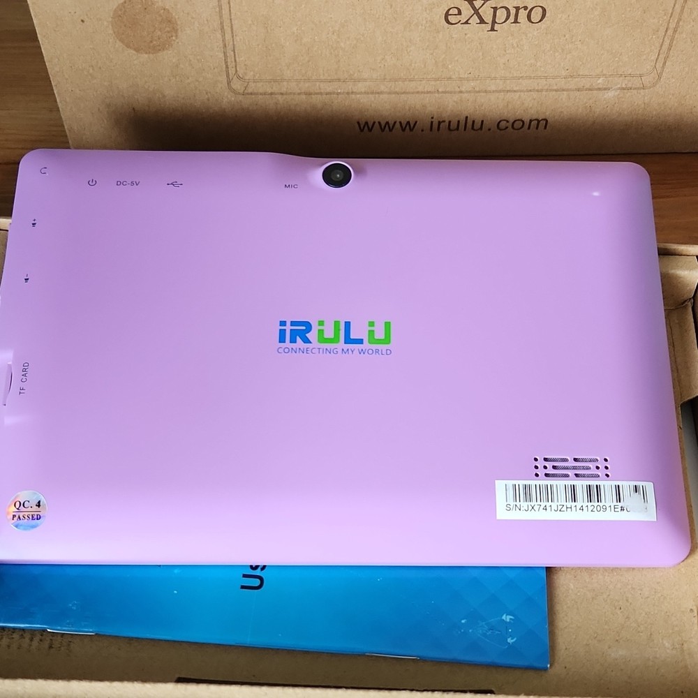 iRulu eXpro Purple Android Tablet Wi-Fi LCD Micro-USB Built-In Front Camera
