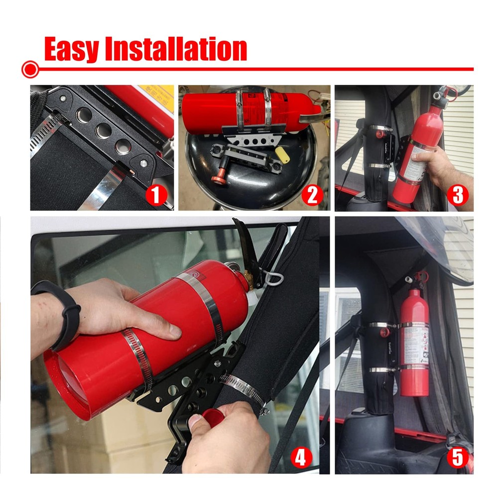 Universal Vehicle Adjustable Quick Release Roll Bar Fire Extinguisher Mount