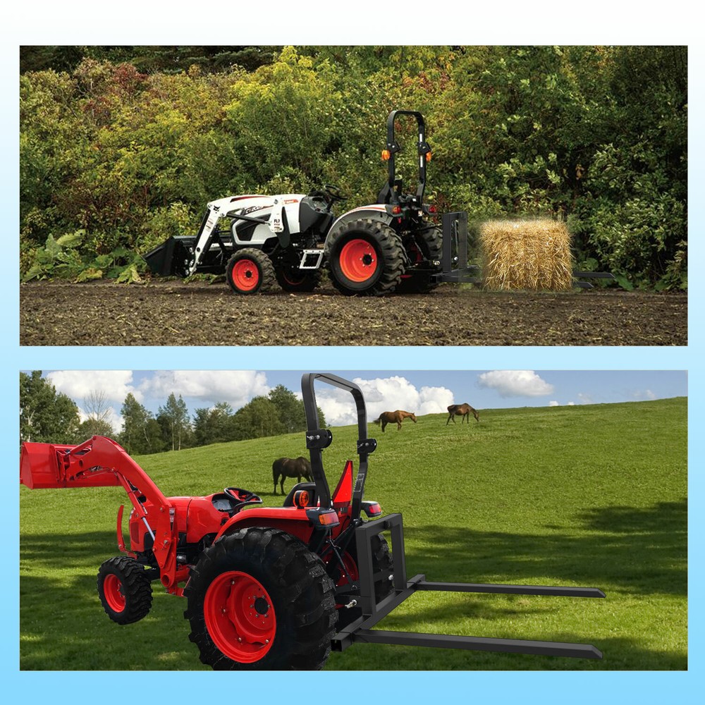 3 Point Hitch Pallet Fork Attachments for Category 1 Tractor Skid Steer Loader