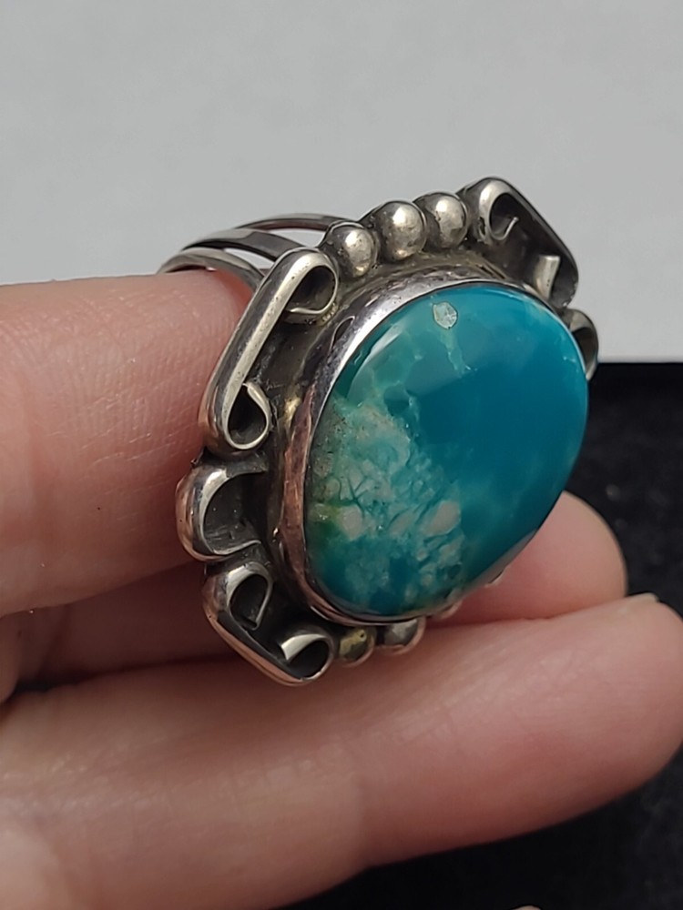 Size 6.5 Sterling Silver Navajo Turquoise Ring