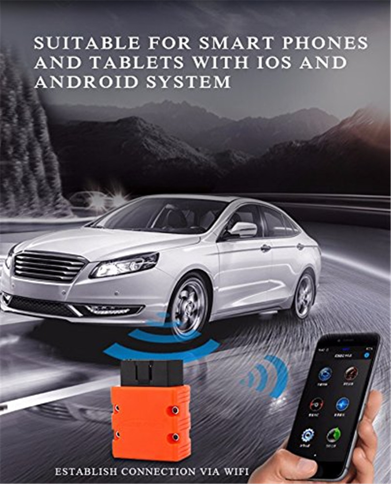 OBD2 OBDII Auto Car Diagnostic Scanner Tool Code Reader For iPhone X 13 12 PC