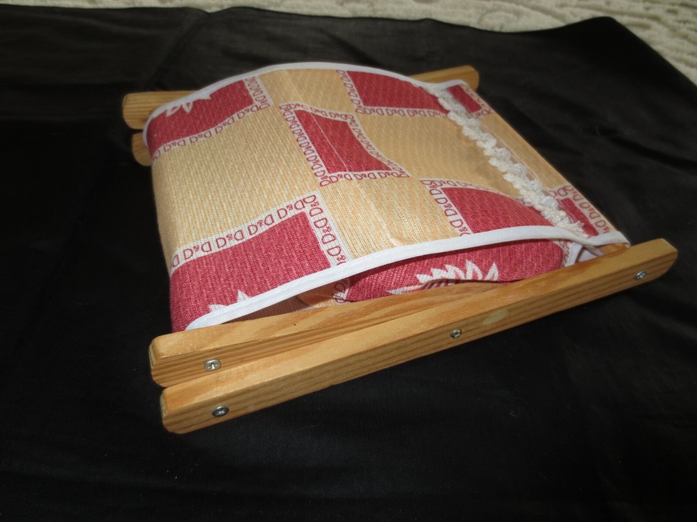 HANDMADE Wood Framed FABRIC Needlework Project 7.5"x 9"x3" STORAGE CONTAINER
