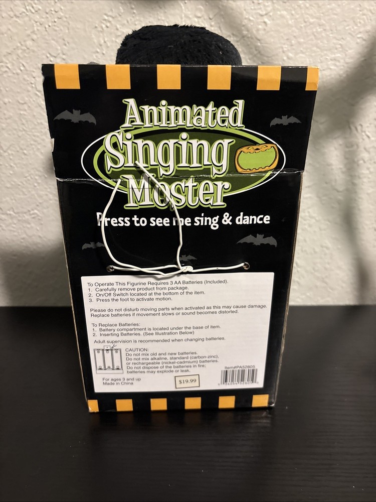 Animated Singing Moster Frankenstein Plush In Box