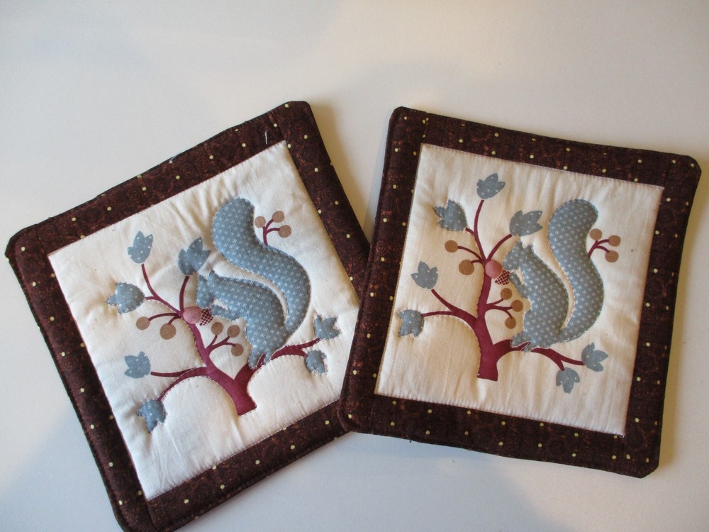 HANDMADE POTHOLDERS with SQUIRREL