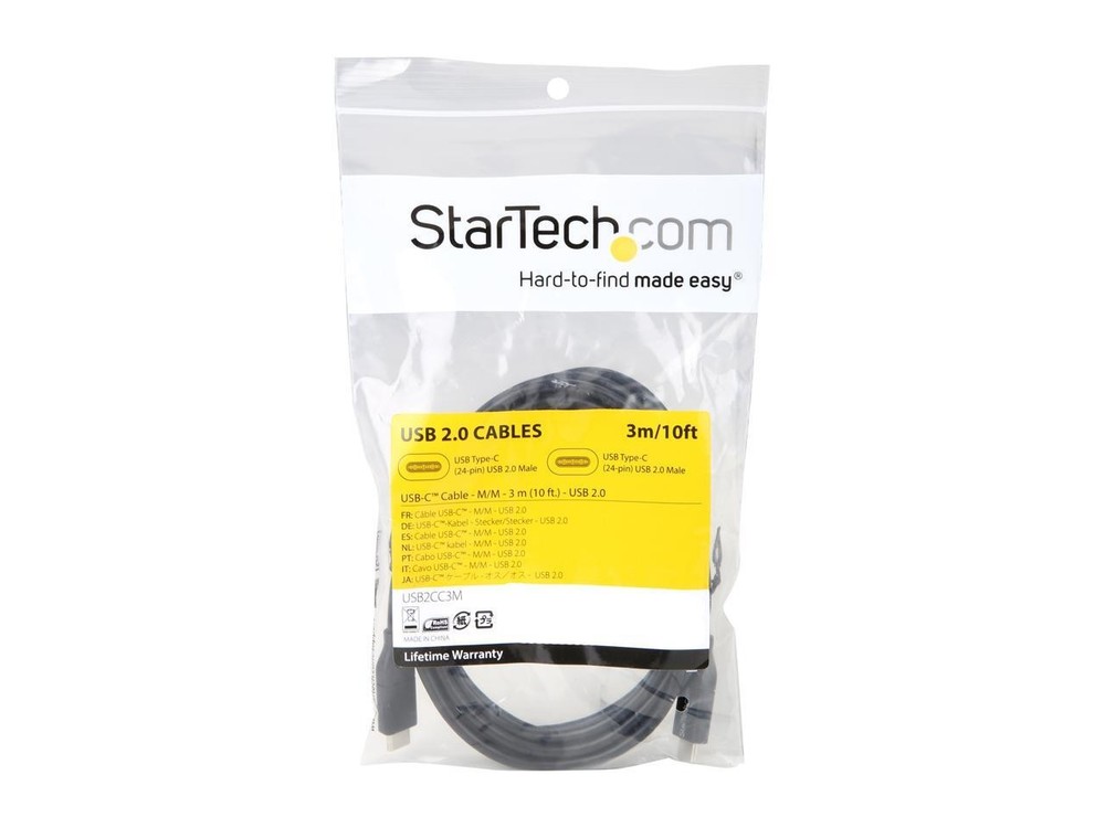 StarTech USB2CC3M 9.8ft USB-C to USB-C Cable - M/M - 3 m - USB 2.0