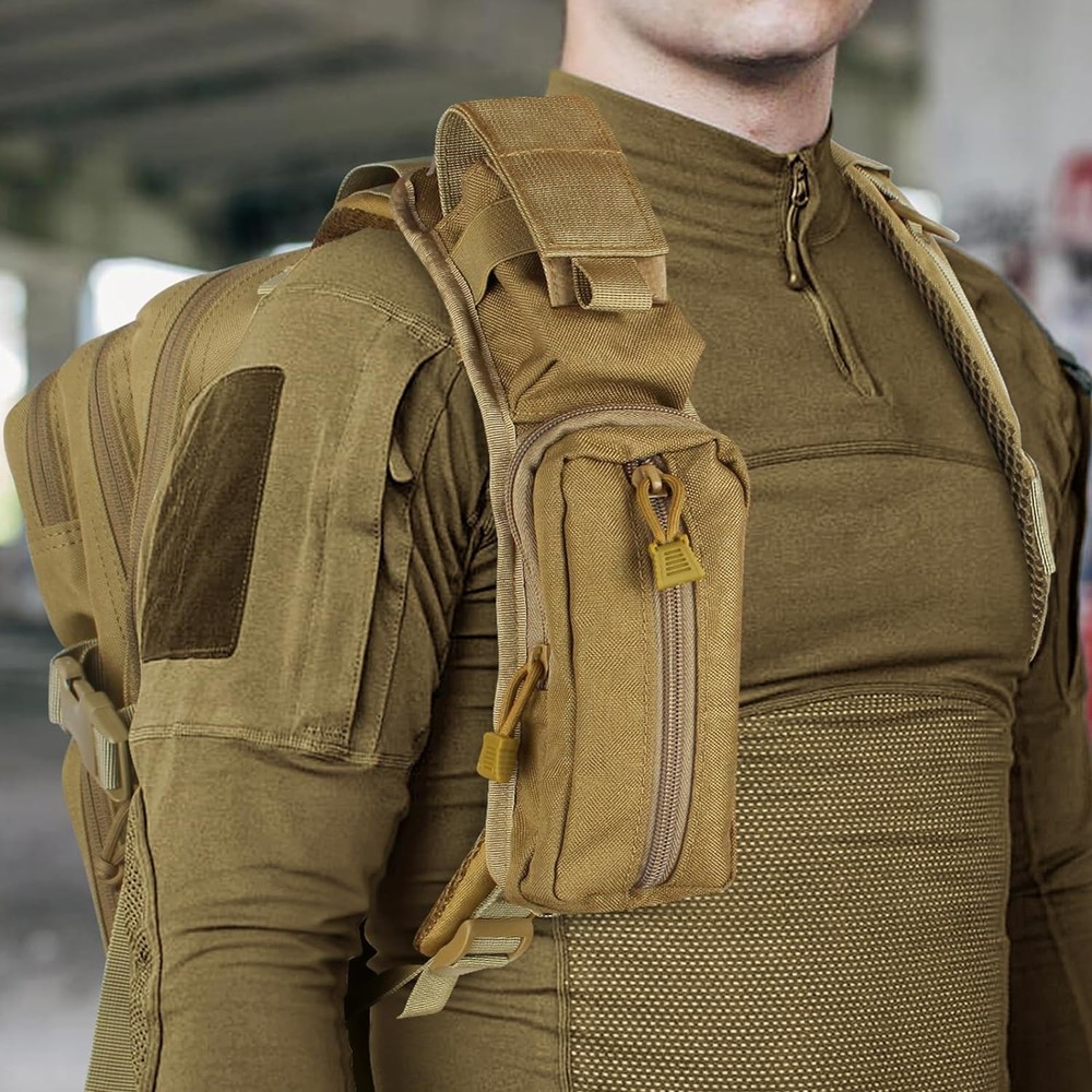 Tactical Molle Accessories Pouch for Backpack Strap, Strap Khaki