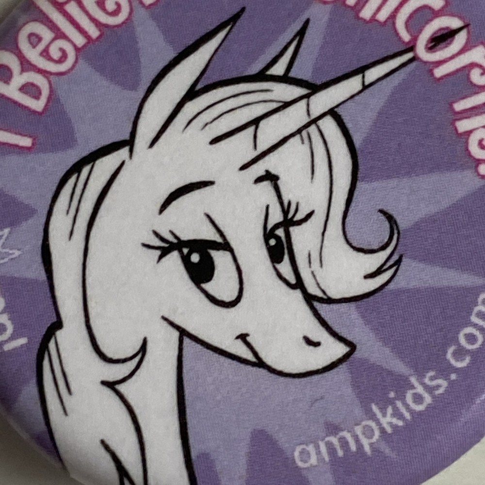 I Believe In Unicorns Button Marigold Magic Comics Magic NYCC FREE SHIP
