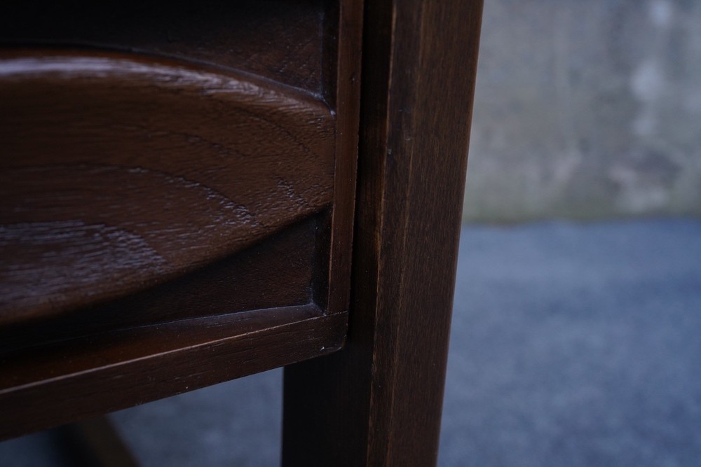 Mid Century Modern Walnut & Ash Nightstand End Table w/ Plastic Drawer Panel