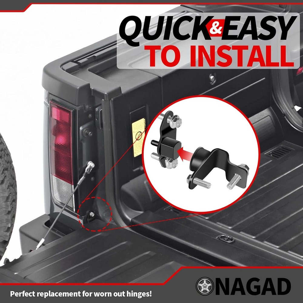 Tailgate Hinge Kit Compatible with 1999 2007 Silverado Sierra Hummer