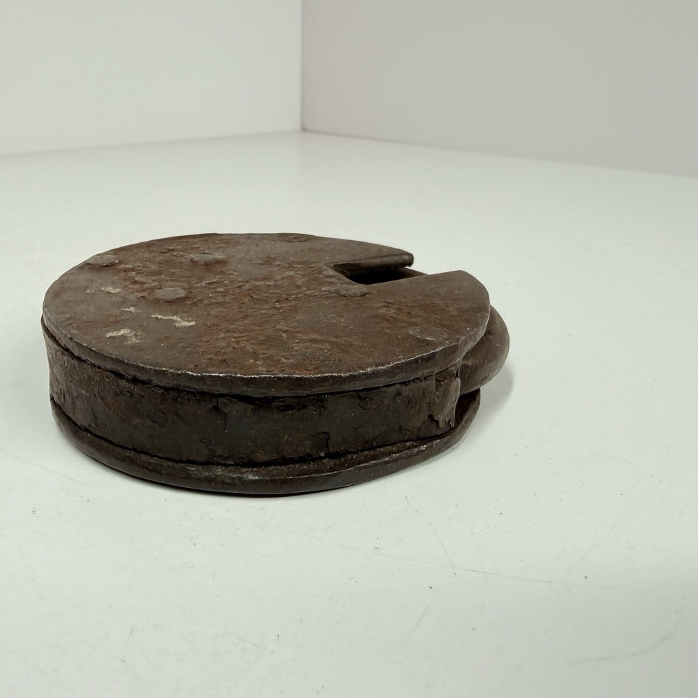 Antique Round Iron Padlock No Key