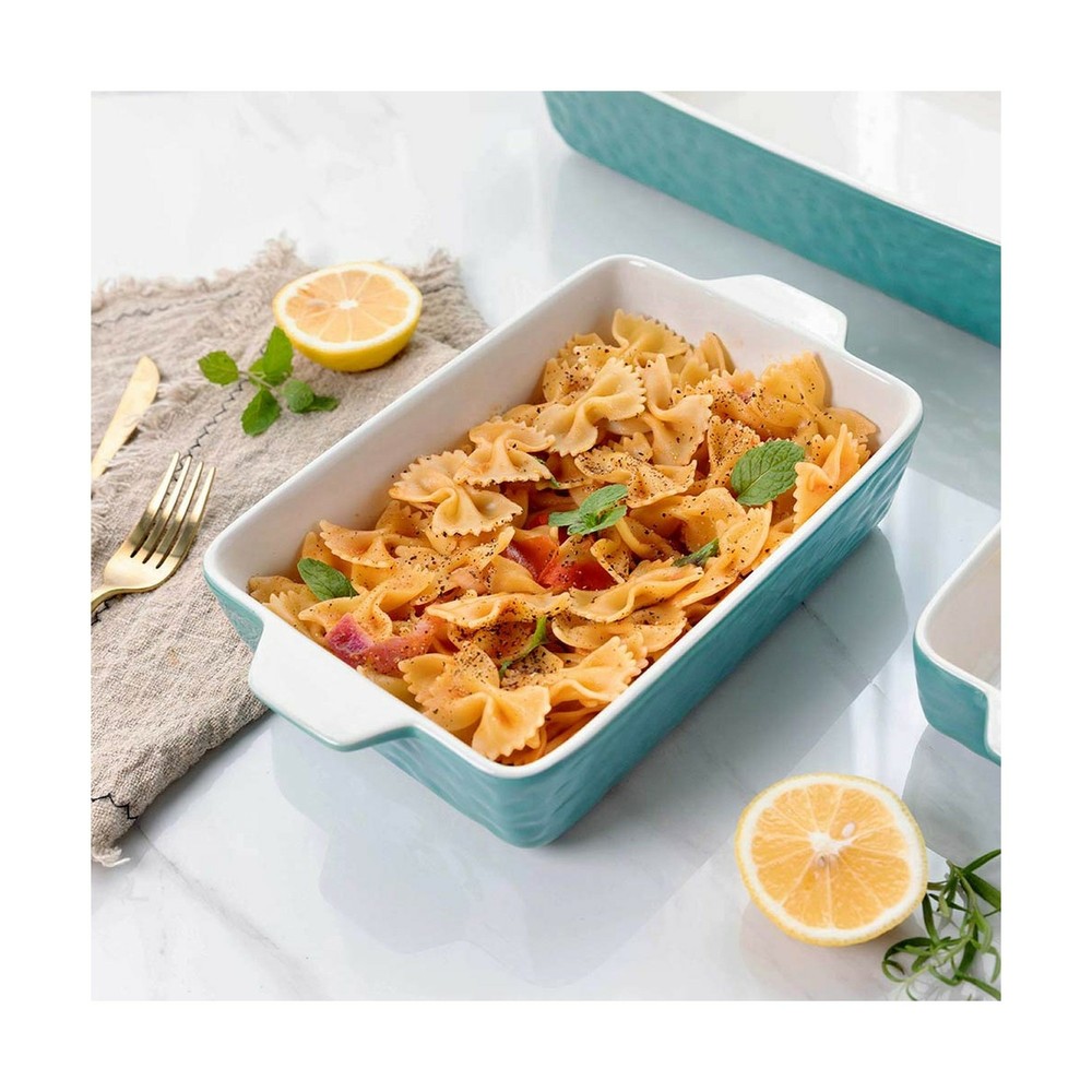 Bakeware Set, Krokori Rectangular Baking Pan Ceramic Glaze Baking Dish for Co...