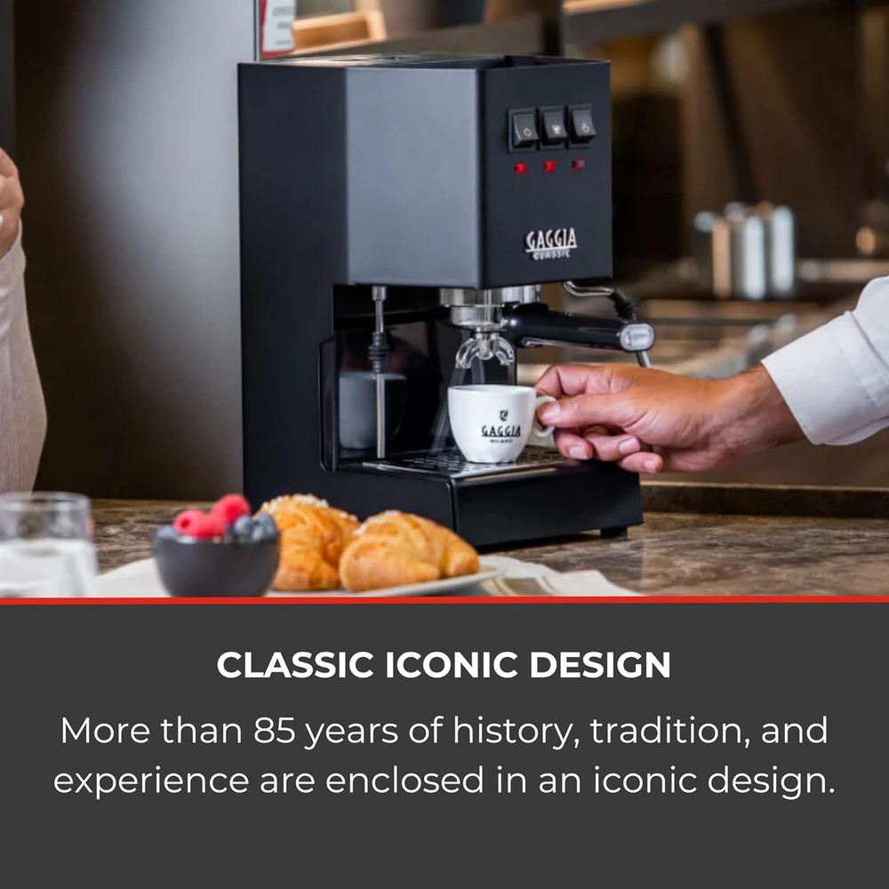Classic Evo Pro Espresso Machine - Thunder Black, Sleek & Compact Design