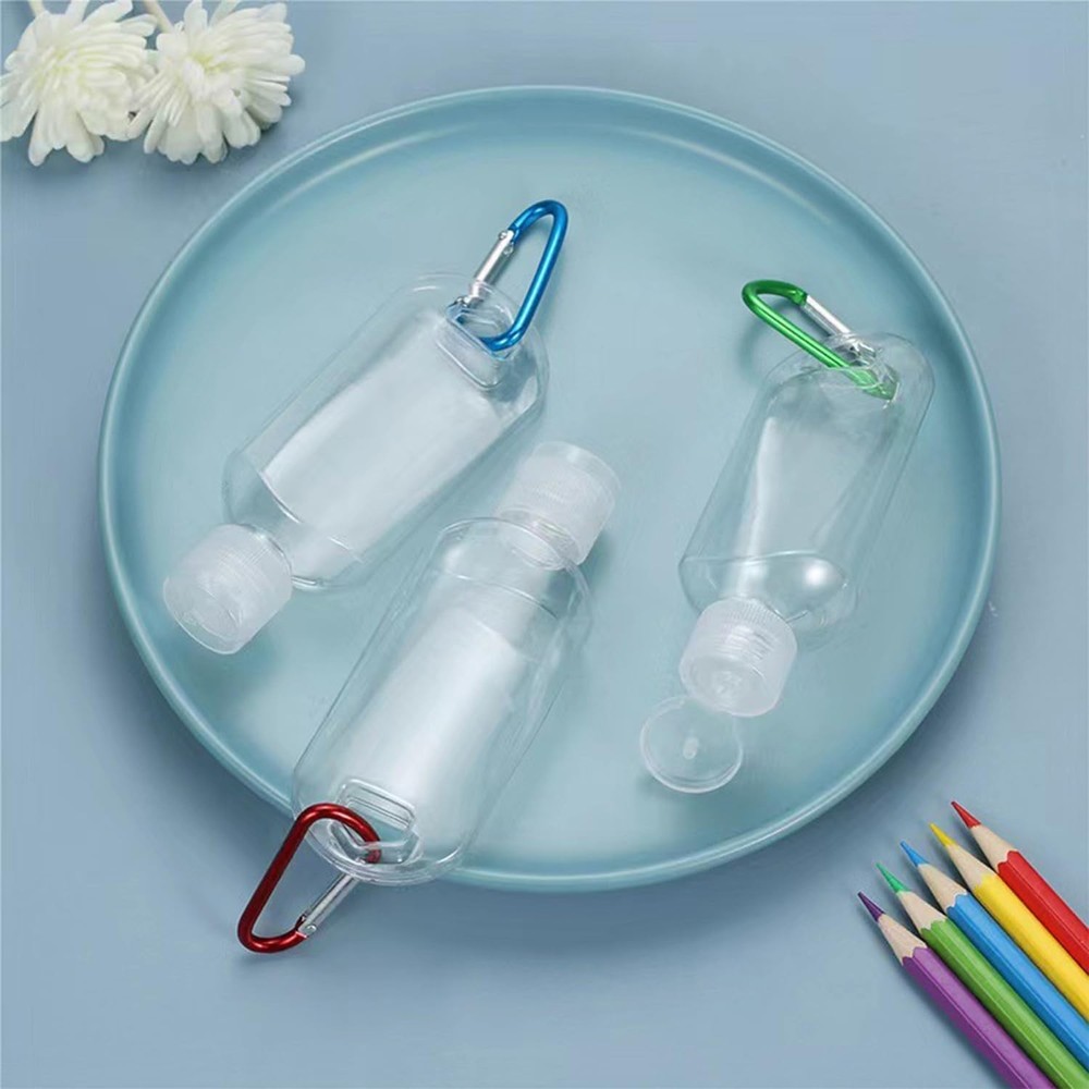 5 Pack Refillable Travel Plastic Bottles Containers with Clip Hand