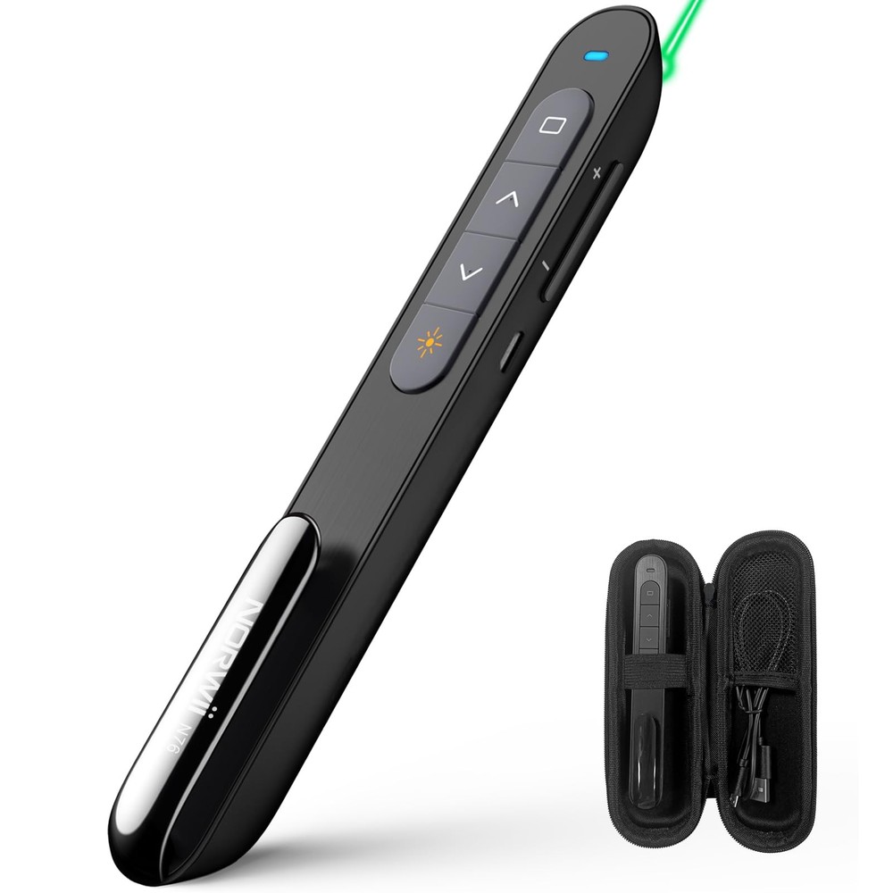 N76 Rechargeable Presentation clicker, Long Range Presentation Remote, Wirele...