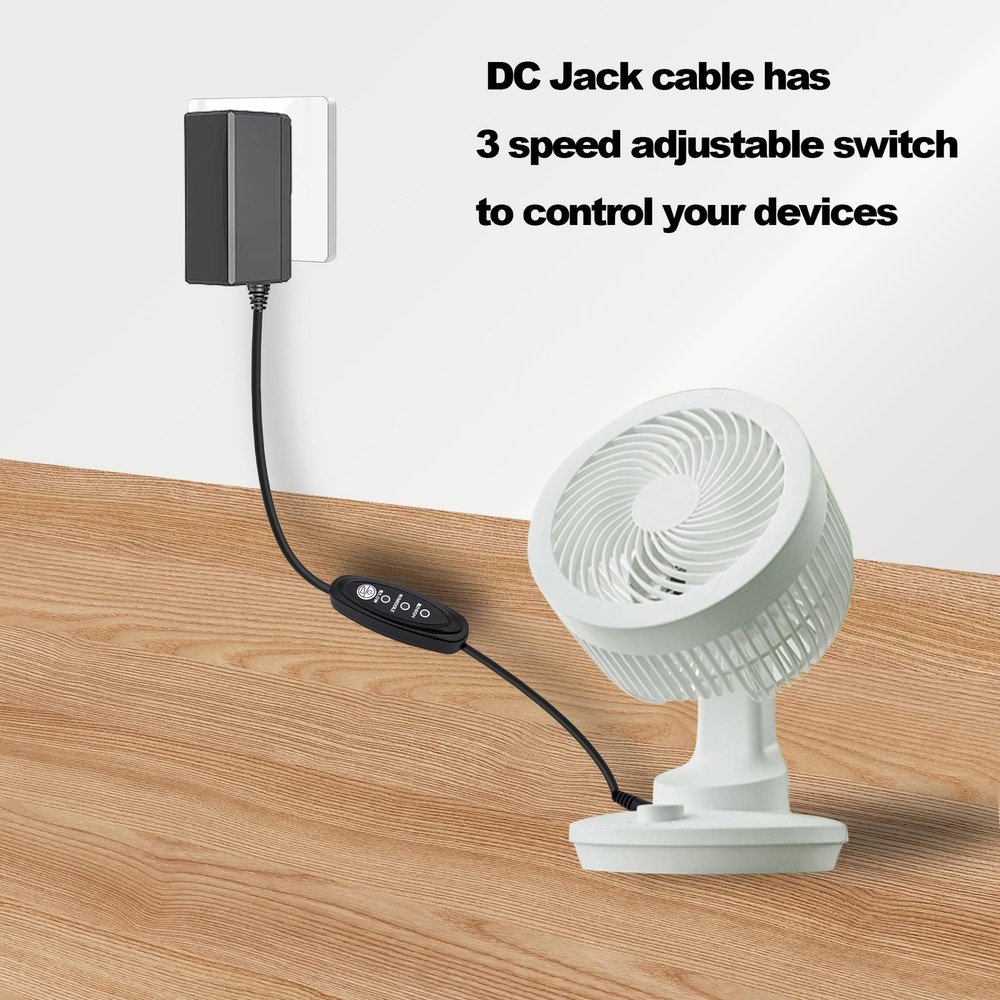 DC Power Cable with 3 Speed Switch 5V DC Jack Extension Cord with Inline 3 Po...