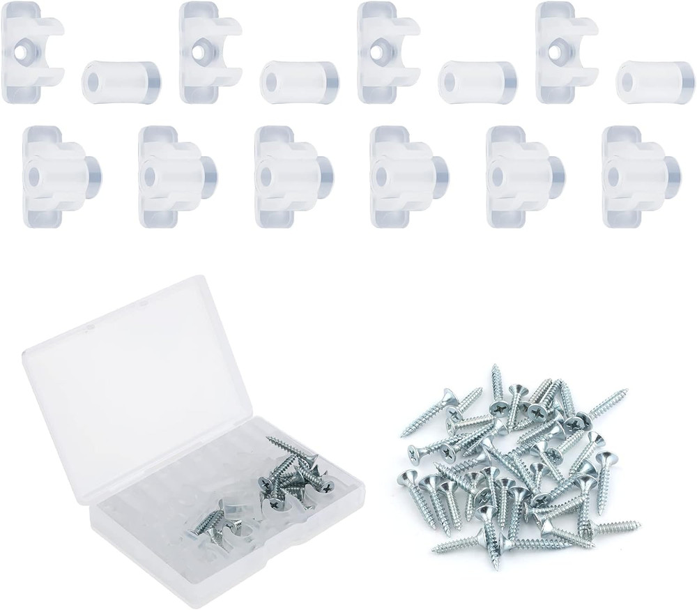 10 Pack False Front Cabinet Clips, with Screws Acrylic False Front Cabinet Drawe