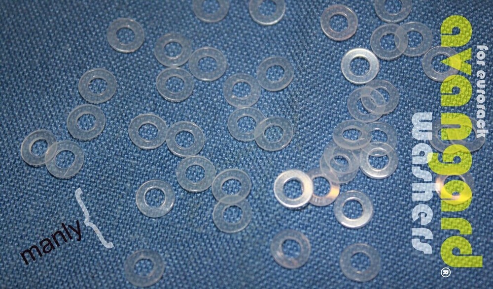 Washers (clear, 50 pack) • For Eurorack Modules • Avantgarde Sound Custom