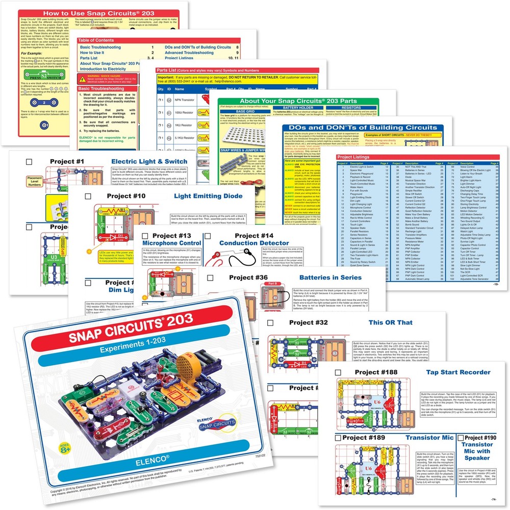 Snap Circuits 203 Electronics Exploration Kit | Over 200 Plus, Multi-color