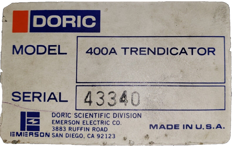 Doric Trendicator Model 400A Type J Digital Thermo Indicator