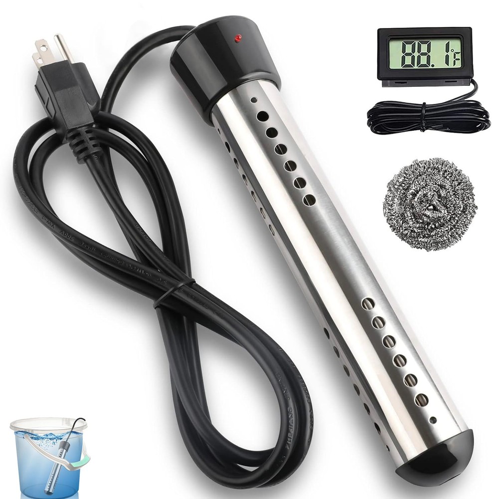 2000W Immersion Water Heater with 304 SS Guard Fast Heats up 5 gallons Water ...