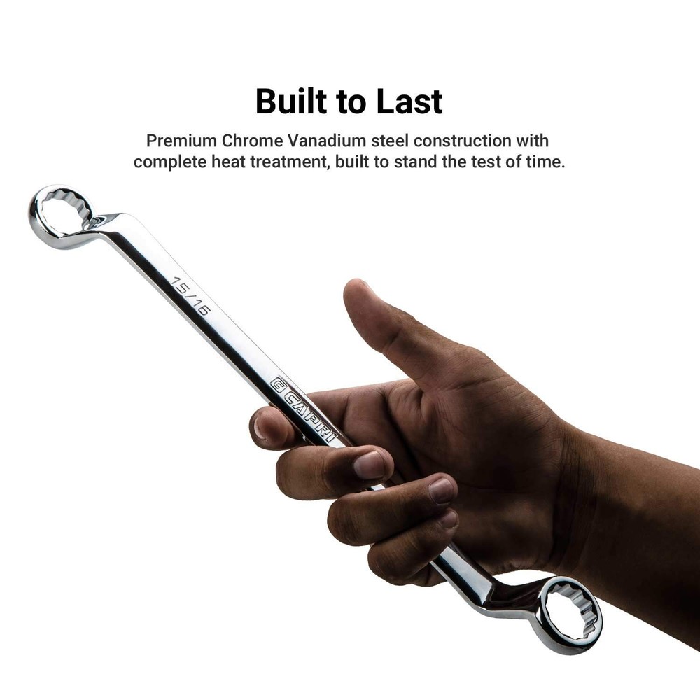 11/16 x 3/4 Inch 75 Degree Deep Offset Double Box End Wrench