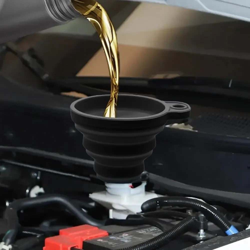 Engine Funnel Car Universal Silicone Liquid Funnel Washer Fluid Change Foldable