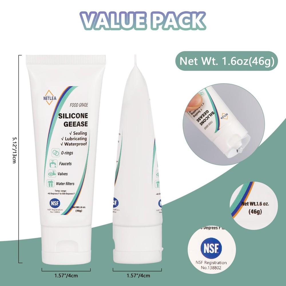 NetLea 1.6wt oz Multi-Purpose Silicone Grease Dielectric 1Pack-Wt.1.6oz