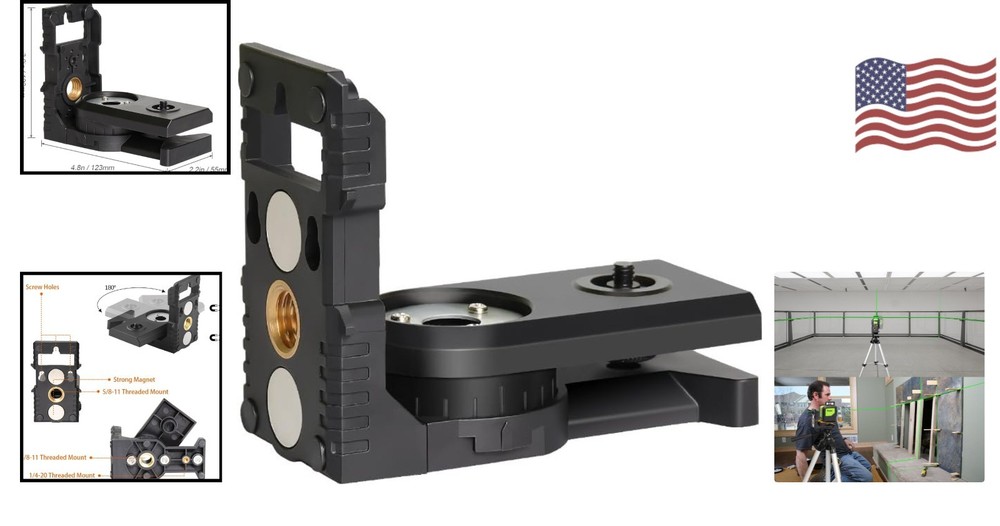 Multi-Functional Magnetic Laser Level Adapter - 1/4" & 5/8" Thread Compatibility