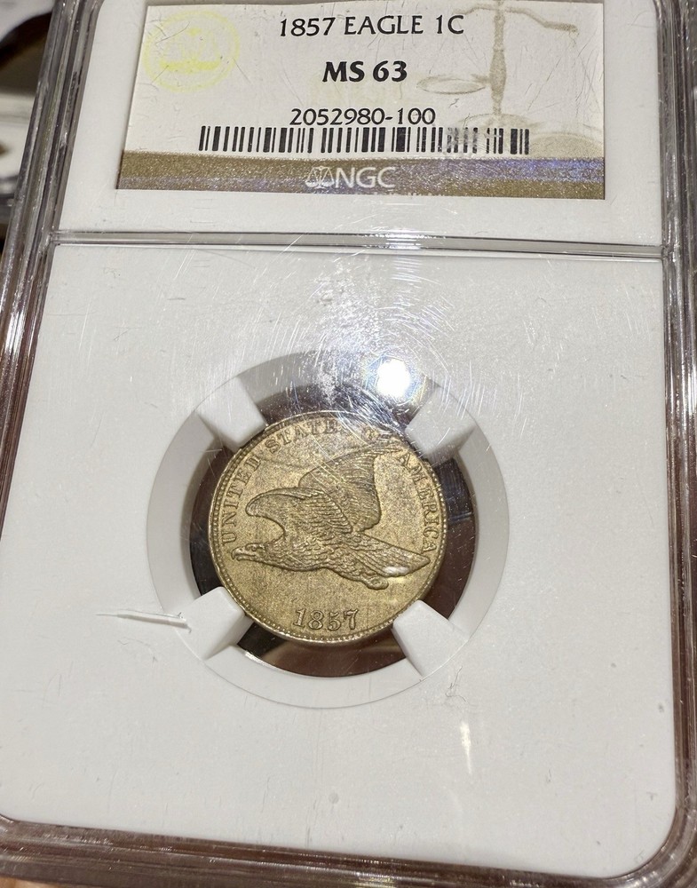 1857 Flying Eagle Cent NGC MS63 - Great Type Coin!