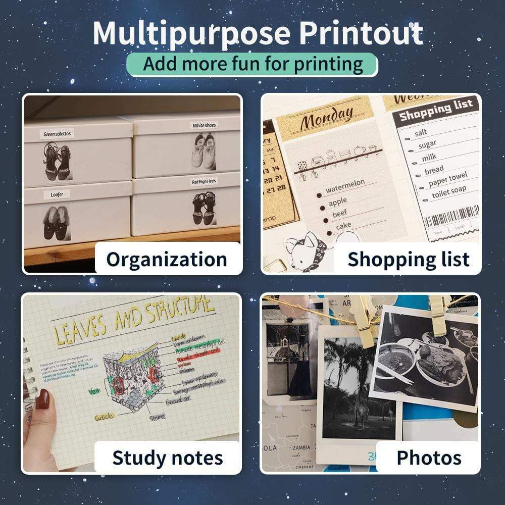 Phomemo 80mm White Square Adhesive Thermal Paper Sticker for Phomemo M03 Printer