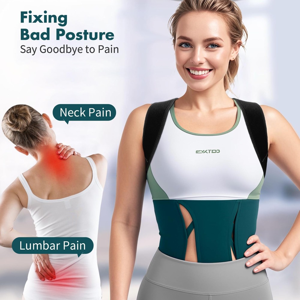 Posture Corrector for and Men – Adjustable Back Brace for Posture , Upper Bac...
