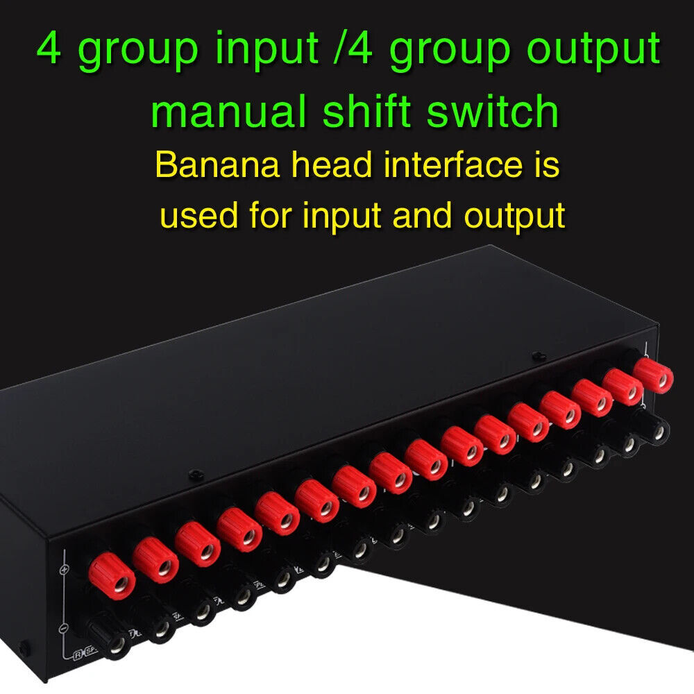 4 IN 4 OUT Power Amplifier Speaker Selector Switcher Speaker Switch