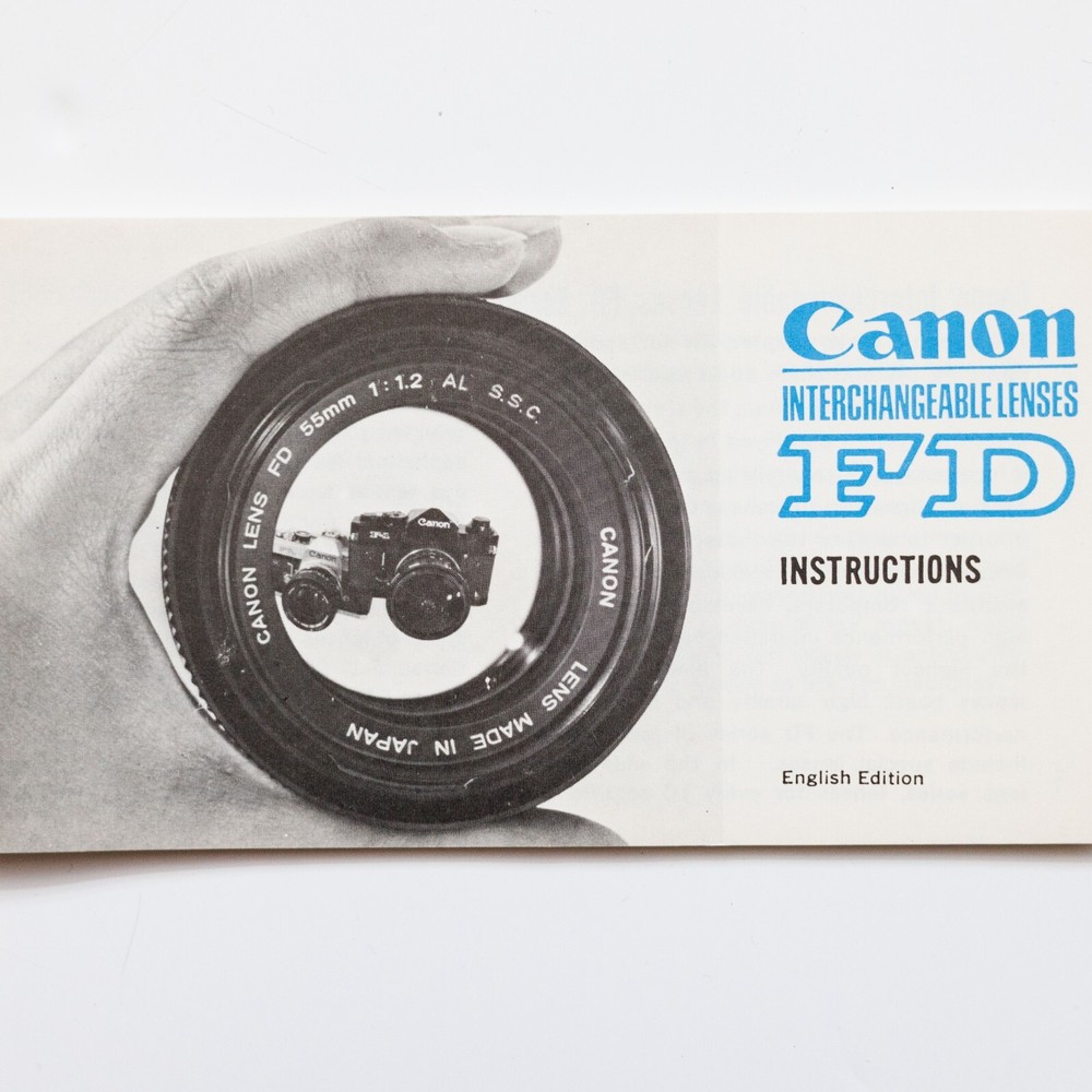 Canon FD Interchangeable lenses Instructions Manual 8th Edition