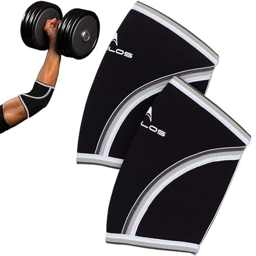 Compression Elbow Sleeves(Pair), 5mm Neoprene Elbow Barces for Large Black