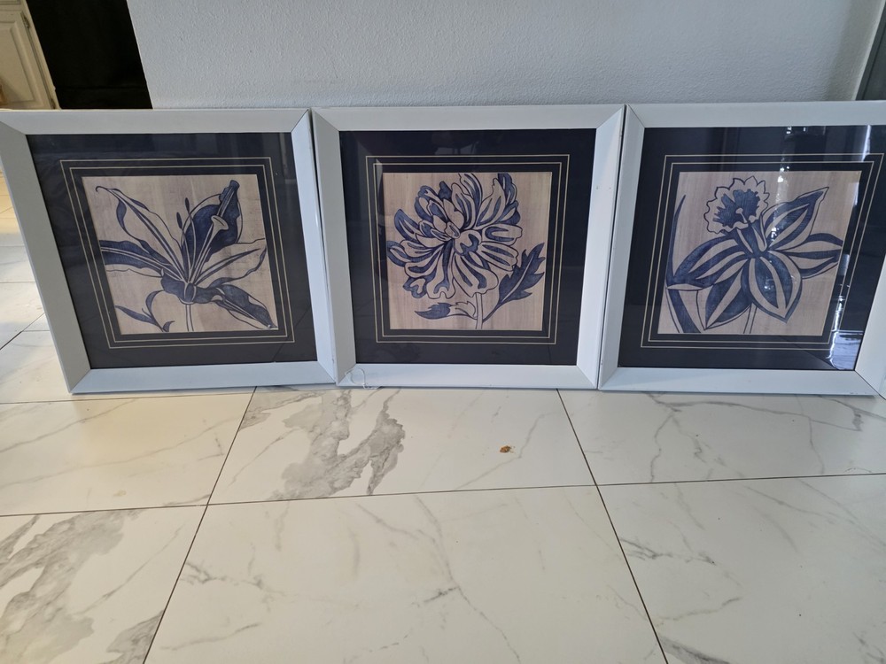 3 Piece Flower Wall Art