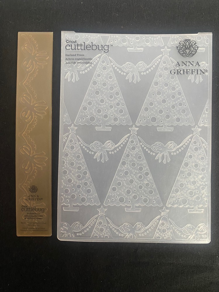 Anna Griffin Cuttlebug 5"x7” Embossing Folders Diamond Tree & Garland Trees