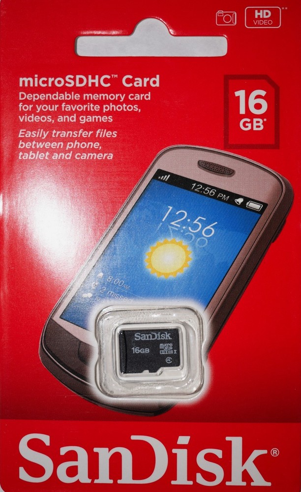 Sandisk 16GB Class 4 Micro SD Cell Phone Memory Card