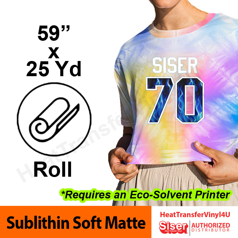 Siser Sublithin Soft Matte Printable Vinyl 59" x 25 Yards *Create Custom Designs