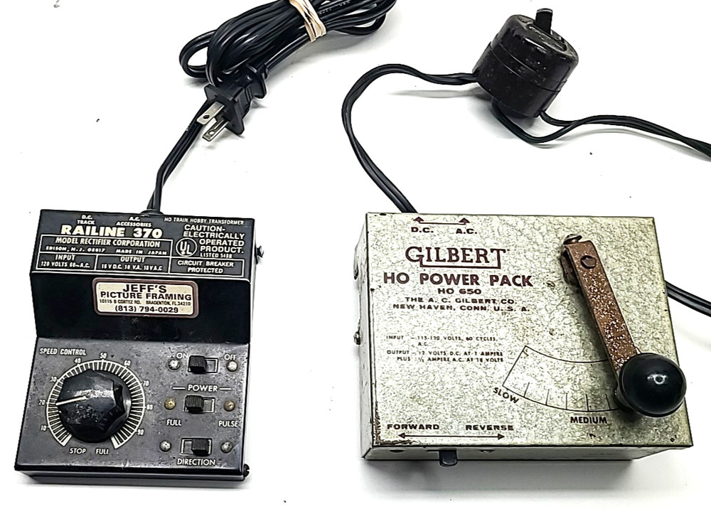 Vintage Railine 370 & Gilbert 650 HO Power Pack  Train Transformer Controller